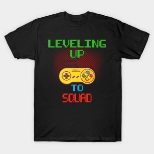 Promoted To Squad T-Shirt Unlocked Gamer Leveling Up T-Shirt